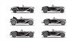 © ARIF ABSAR APON - Retro convertible automobile symbol collection, vintage car silhouette icons