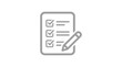 © STM  2.0 - Checklist line icon. Report with pencil vector outline sign.