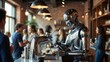© GoodPics - Futuristic Robot Barista Preparing Coffee in Modern Caf?