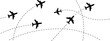 © Sumaiya - Airplane Flight Path Icon – Air Travel Route with Planes Vector Illustration