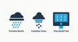 © Mehedi - Rainfall precipitation monitoring system icons for weather forecasting and environmental management