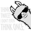 © Style-o-Mat-Design - Llama Alpaca Sunglasses looking from side. Think Twice I Don't Even Think Once – hilariously relatable for impulsive decision makers and chaotic minds. A sarcastic, self-aware quote perfect as a gift.