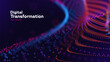 © Oleg - Futuristic Digital Data Visualization With Glowing Particle Wave And Technology Concept For Network, AI And Innovation. Digital Connections. Vector Illustration.