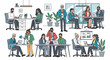 © Gula - Diverse business professionals working and collaborating in a modern office