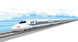 © iconic salwa - High Speed Bullet Train Moving Fast on Tracks