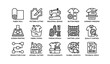 © Cali6ro - Textile manufacturing icons: fabric roll, sewing machine, apparel production, knitting, logistics