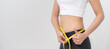 © Shisu_ka - women happy results of diet. Beautiful shape. female have a reduced waist size after under going a weight loss corse. can not wear jean due to weight loss. balance, control, routines, exercise.