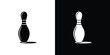 © Engineer Jahid - Black and white bowling pin on split background silhouette