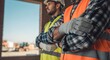 © ArtSync Studio - Confident Construction Workers Standing with Arms Crossed on a Building Site Project