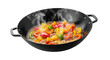 © Raisya - Vibrant bell peppers simmering in a steaming wok. This colorful medley cooks in a dark pan, promising a flavorful and aromatic meal for healthy,