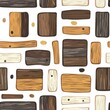 © Food and drink - Flat style wood boards seamless pattern, isolated on white background.