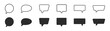 © SunnyScrap - Speech bubble icons vector set, chat comment message balloons in outline and solid style, dialog communication symbols collection isolated on transparent background