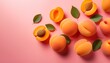 © Melissa - vibrant and appetizing scene with sweet apricots placed on a pink background creating a cheerful and colorful contrast
