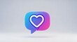 © Dar - Digital heart icon inside a speech bubble notification.