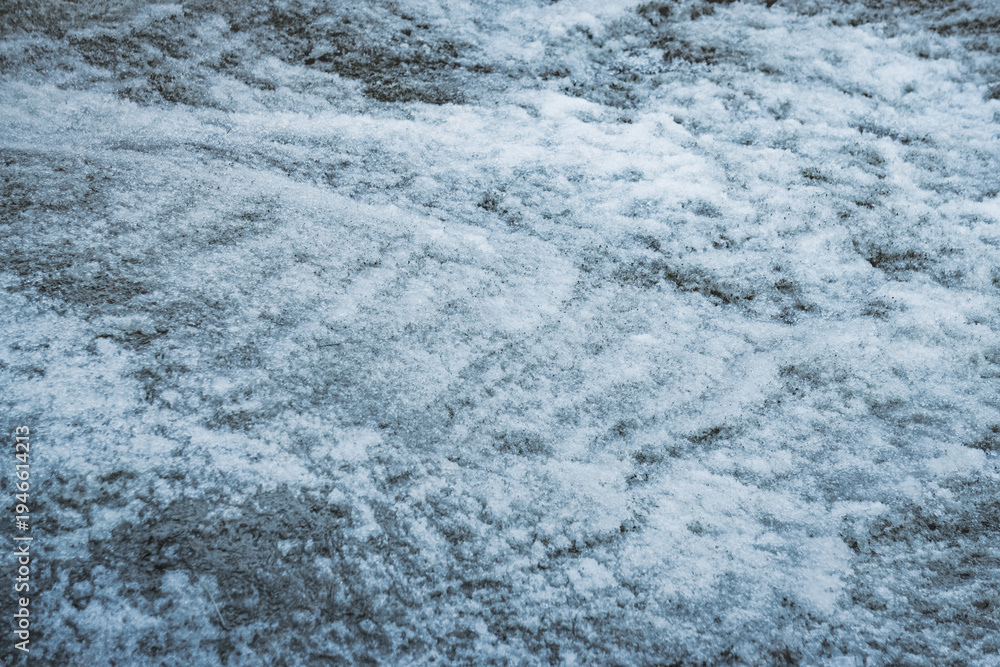 Photo Stock The layered structure of a snowfield and glacier lying on ...