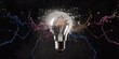 © RAFI - Exploding light bulb surrounded by colorful liquid splashes and water droplets creating dynamic abstract visual