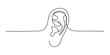 © MintPixel Lab - Black continuous line drawing vector of human ear on transparent background