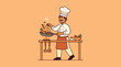 © adVance - Chef cooking food in a pan with vegetables and ingredients.