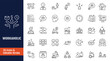 © ARIF MIFTAHUL ANWAR - Workaholic Icons set. Includes Busy, rushed, burnout, tired, overworked and more. Outline icon with Editable stroke. Vector illustration