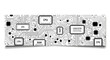 © ZAENAL - Detailed electronic circuit board pattern with CPU and RAM chips, abstract technology background on an isolated white background.