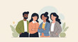© Bima - Diverse group of people in business attire standing together with plants