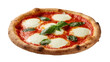© Ophelia - Isolated delicious Neapolitan Margherita pizza with fresh basil leaves and melted mozzarella cheese