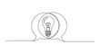 © StockSynergy - Minimalist line art of light bulb in speech bubbles for idea and innovation
