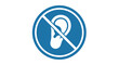 © Tono - Prohibition Symbol Depicting A Silhouette Ear Suggests No Sound Or Listening Is Permitted