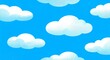 © duyina1990 - Blue Background with White Cartoon Clouds Illustration