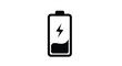 © MD - Black battery icon displaying a partial charge simple silhouette