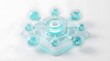 © nadini - 3D render of centralized enterprise resource planning data network hub with supply chain business icons
