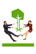 © deagreez - Trend artwork poster composite sketch collage of young lady man levitate tree earth conservation responsibility green activist support