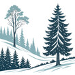 © murad - A serene winter landscape with snow covered pine trees