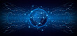 © Natt - Global connection network background. World map. High-speed internet technology concept or fast wireless data transmission. modern internet network connection technology background