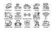 © Cali6ro - Hotel amenities icons: room service, valet, shuttle, concierge, laundry, breakfast, pool, gym, spa