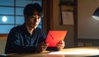 © SoftFlower - 督促状を前に固まる若い男性, Young Japanese Man Frozen Before Tax Notice