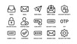 © Cali6ro - Email and security icons set: inbox, send, verify, security code, otp