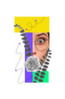 © deagreez - Trend artwork composite banner 3D photo collage of part face eyewear eye watch plant holiday springtime flower bouquet rose leaves