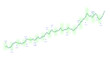 © NURUN - PNG image of Green Line Graph with Data Points and Upward Trend, Illustrating Growth and Progress for Business Analytics and Financial Reporting isolated on Transparent Background
