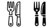 © Vintage Stock - Fork and knife icon set for restaurant menu dining kitchen cutlery silverware food service cafe bistro lunch dinner breakfast tools