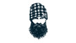 © ronal - A man with a full beard and a checkered beanie hat, depicted in a digital black and white illustration
