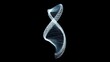 © Sri - Abstract Glowing DNA Particle Wave Structure on Solid Black Background