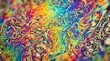 © arya - Mesmerizing macro shot of a vibrant, swirling iridescent soap film creating abstract rainbow patterns on a liquid surface.