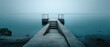 © Catifo - Tranquil pier at twilight serene seaside photography calm water elevated perspective peaceful atmosphere
