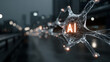 © Photographer - advanced AI network concept with glowing neural core and connected data analytics icons, transparent glass interface, futuristic corporate technology scene