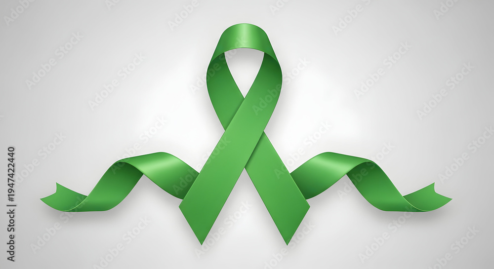 World health day awareness green ribbon symbolizing mental health and ...