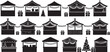 © Formza - Black and white Christmas market stall icons on white