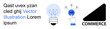 © robu_s - Business planning, HR solutions, ideas generation, innovation, online shopping, workplace strategy. A light bulb, HR interaction and commerce illustration. HR solutions and business planning