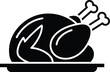 © MdRobiul - Black Silhouette Of Roasted Chicken On Serving Platter food meal