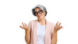 © Iván Moreno - Older woman shrugging shoulders expressing doubt and uncertainty